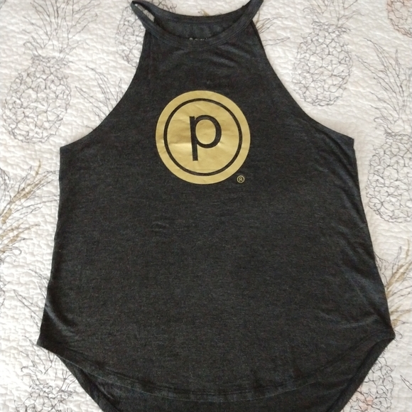Pure Barre tank top, grey and gold, Small - Picture 1 of 4